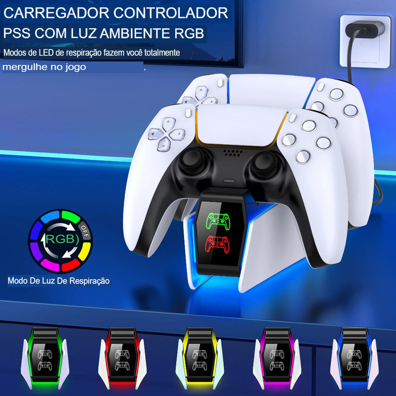 Carregador duplo Sony PS5: Energize Suas Aventuras Sem Limites!