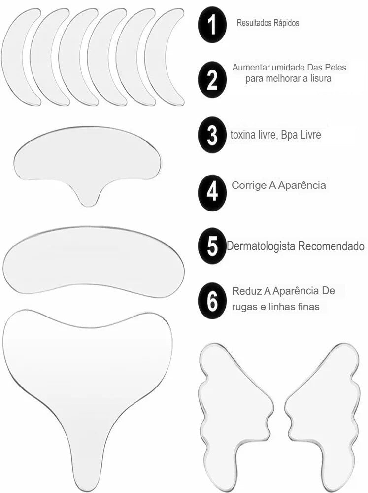 Anti-Rugas de Silicone Reutilizável Kit 16 Pcs