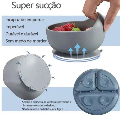 Kit de Alimentação para Bebês de Silicone