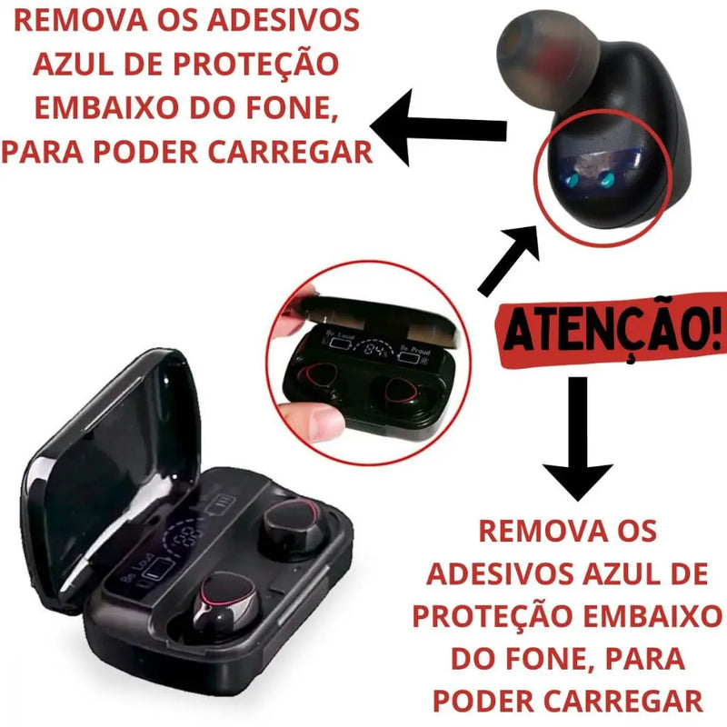 Fone De Ouvido bluetooth 5.1 M10 Sem Fio tws Com Pod Carregador