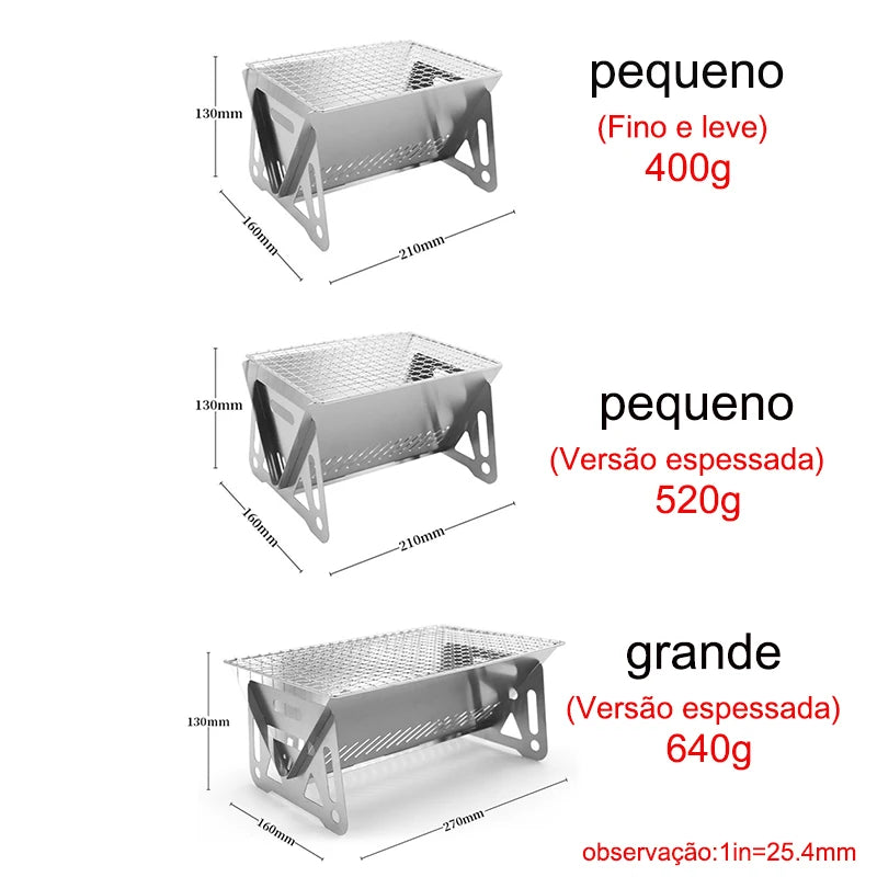 Churrasqueira Portátil InoxGrill [AÇO INOXIDÁVEL]