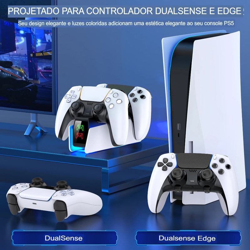 Carregador duplo Sony PS5: Energize Suas Aventuras Sem Limites!