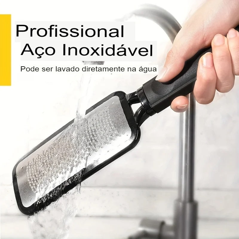 Lixa Para os Pés Aço Inoxidável-Dupla Face Profissional