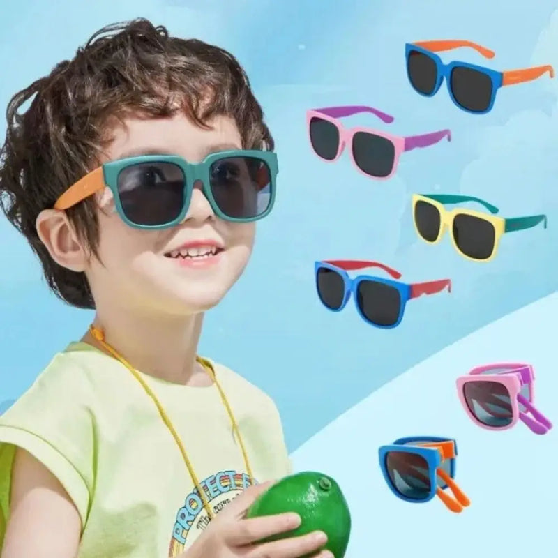 Óculos de Sol Infantil Dobrável e Flexível UV400