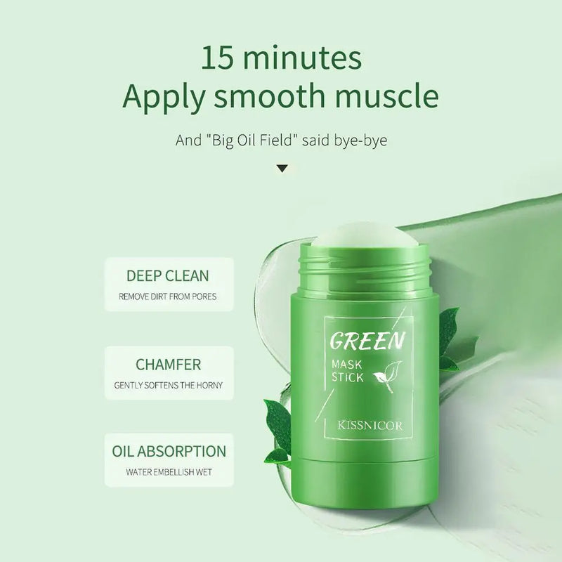 Máscara facial de limpeza com chá verde