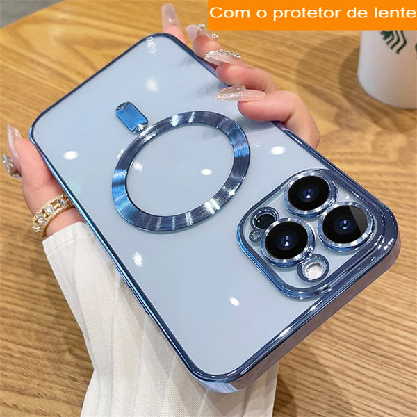 Capa para Iphone com Protetores de Lente e Carga por Indução - Magsafe