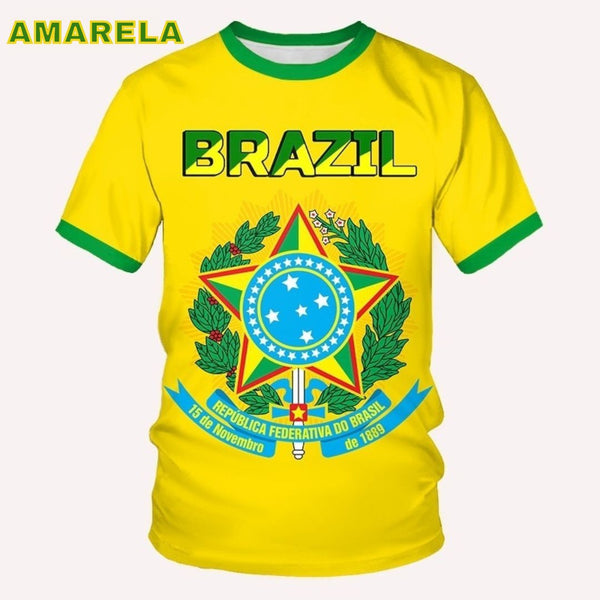 Camiseta Masculina Bandeira do Brasil 3D