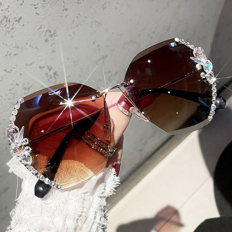 Óculos de Sol Com Strass Luxo