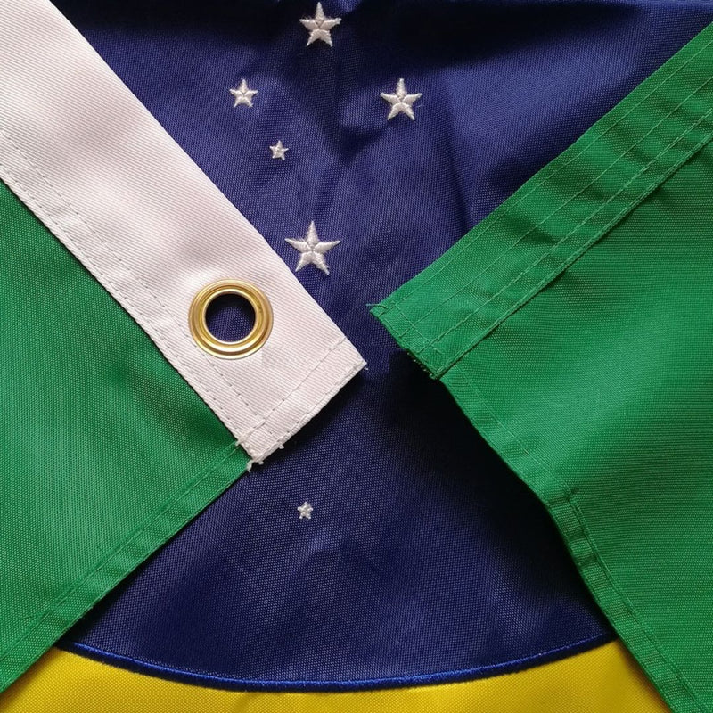 Bandeira do Brasil Bordada - Dupla face