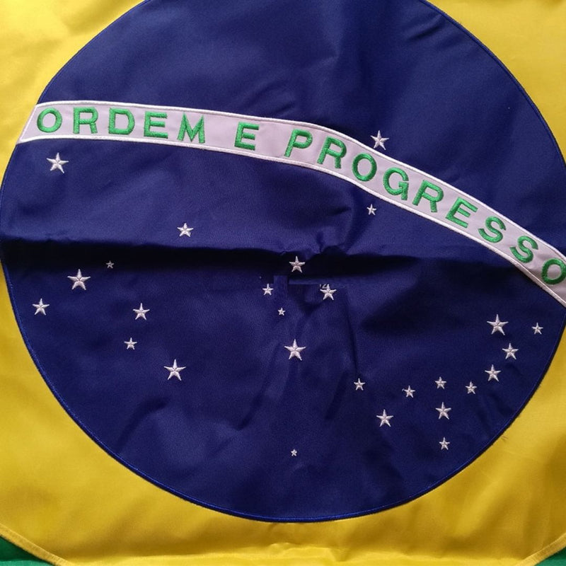 Bandeira do Brasil Bordada - Dupla face