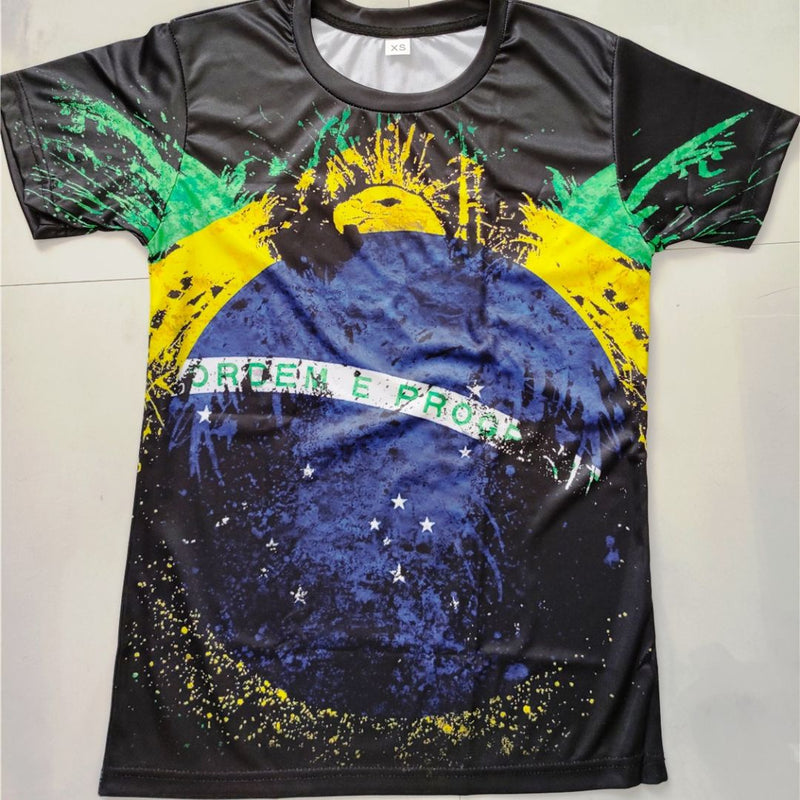 Camiseta Masculina Bandeira do Brasil 3D