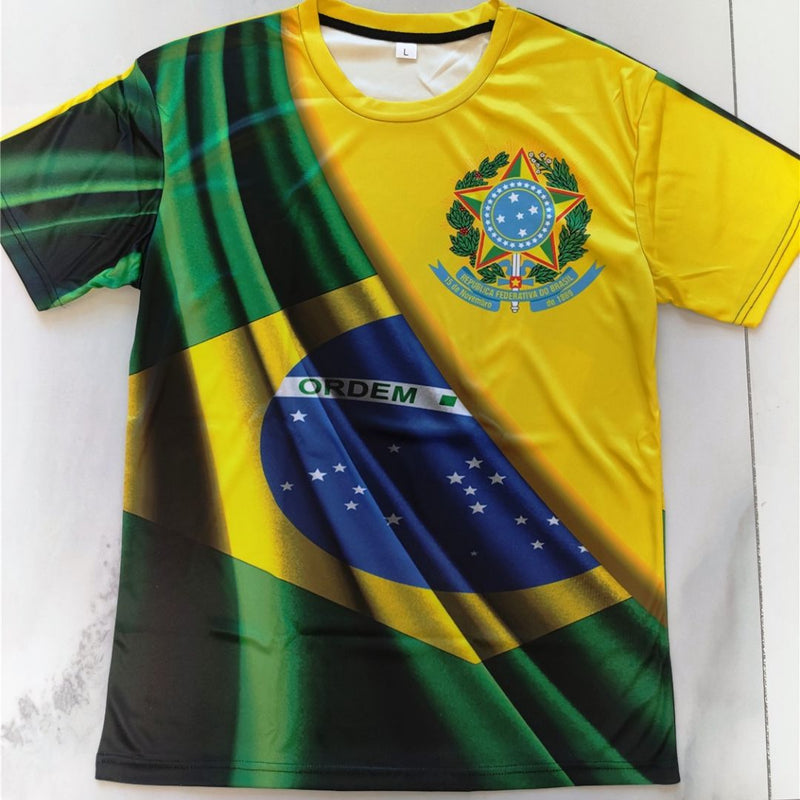 Camiseta Masculina Bandeira do Brasil 3D